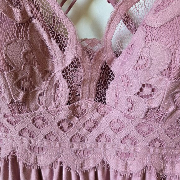 NWT ZENANA BOUTIQUE PINK LACED BRALETTE MINI DRESS SIZE LARGE - Picture 6 of 16